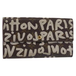 LOUIS VUITTON Monogram Graffiti Porte Monnaie Credit White M92189 LV Auth 142699
